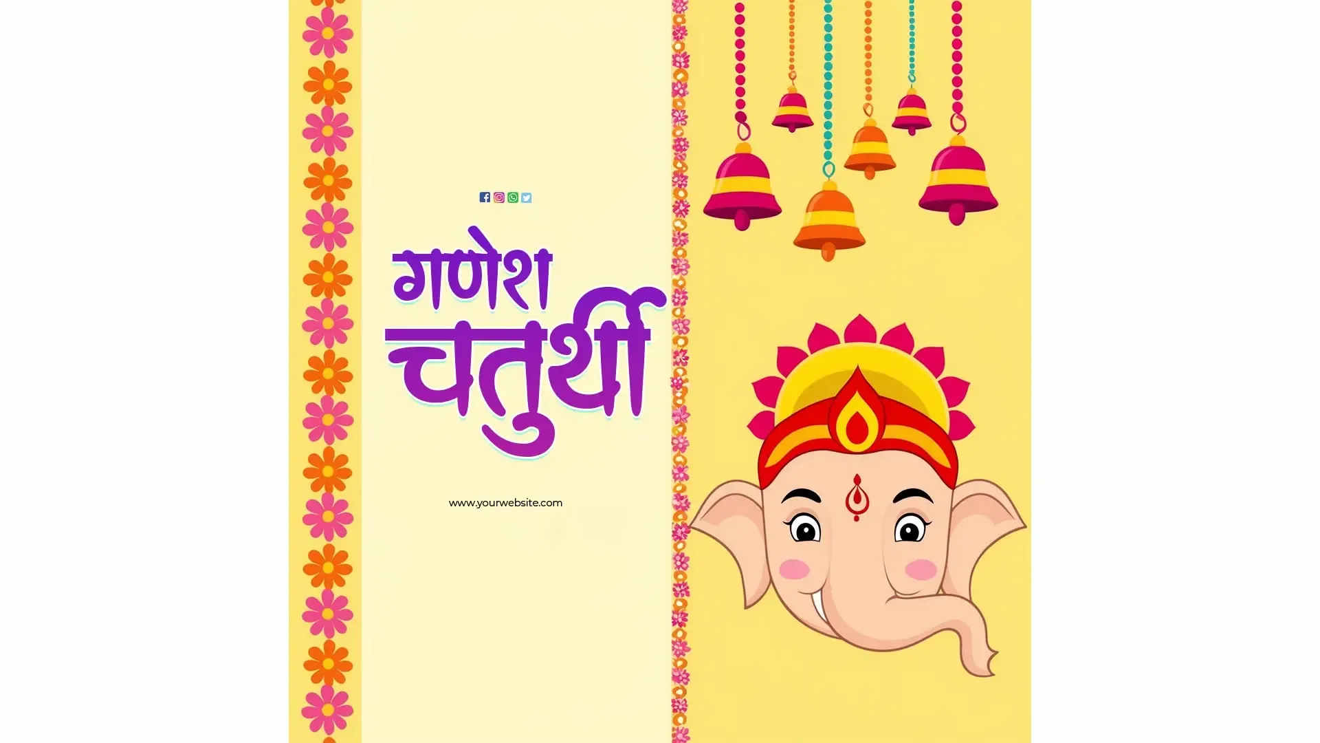 Colorful and Fun Ganesh Chaturthi Instagram Post Template